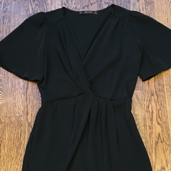 Black Faux-Wrap Dress by Zara - Picture 4 of 8
